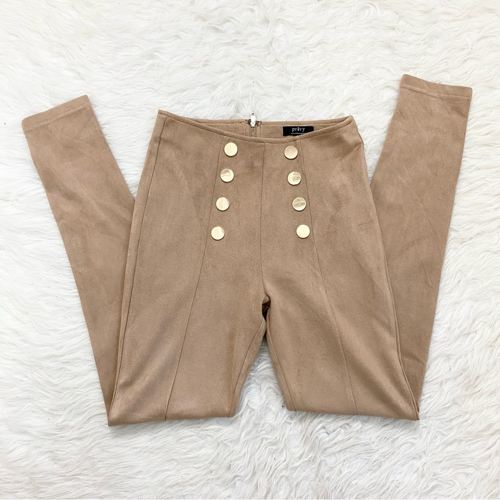 PRIVY Tan High-Waisted Pants/leggings